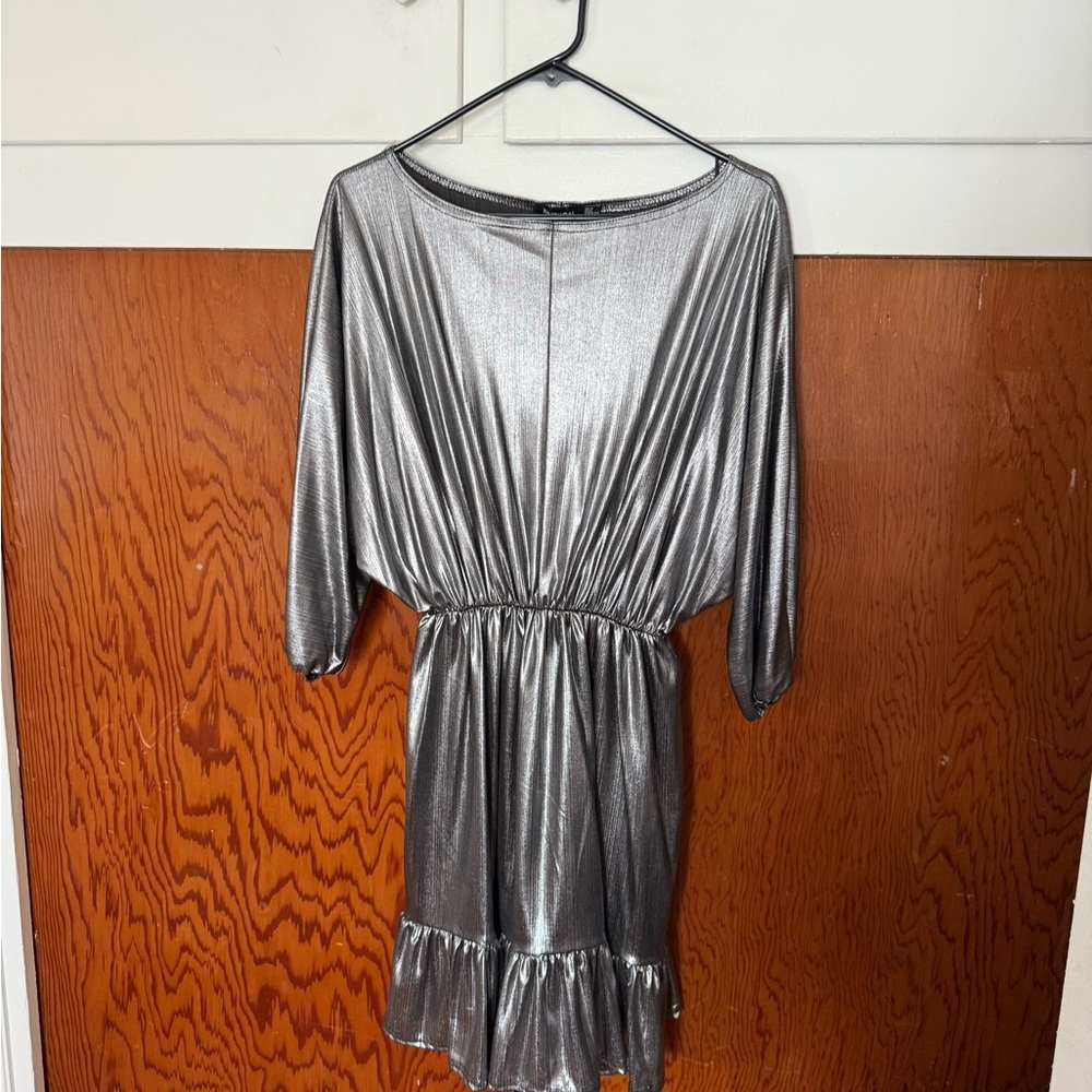 Nasty gal  Silver Metallic Dress